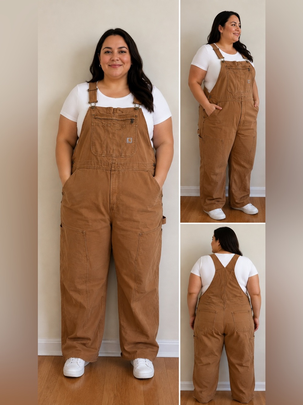 Carhartt Women’s Bib Overalls Brown Tan Utility Carpenter Workwear XXL 20